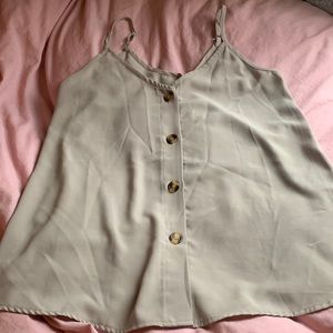 Beige button down tank top